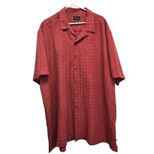 Red Macaw 3XLT PolyRayon Plaid Short Sleeve Button Up Shirt w Front Pocket